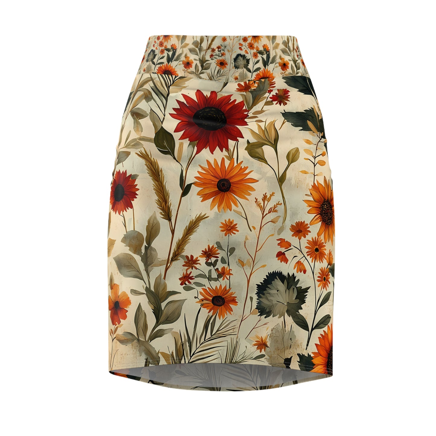 Wild & Free: Nature's Boho Women's Pencil Skirt (AOP)