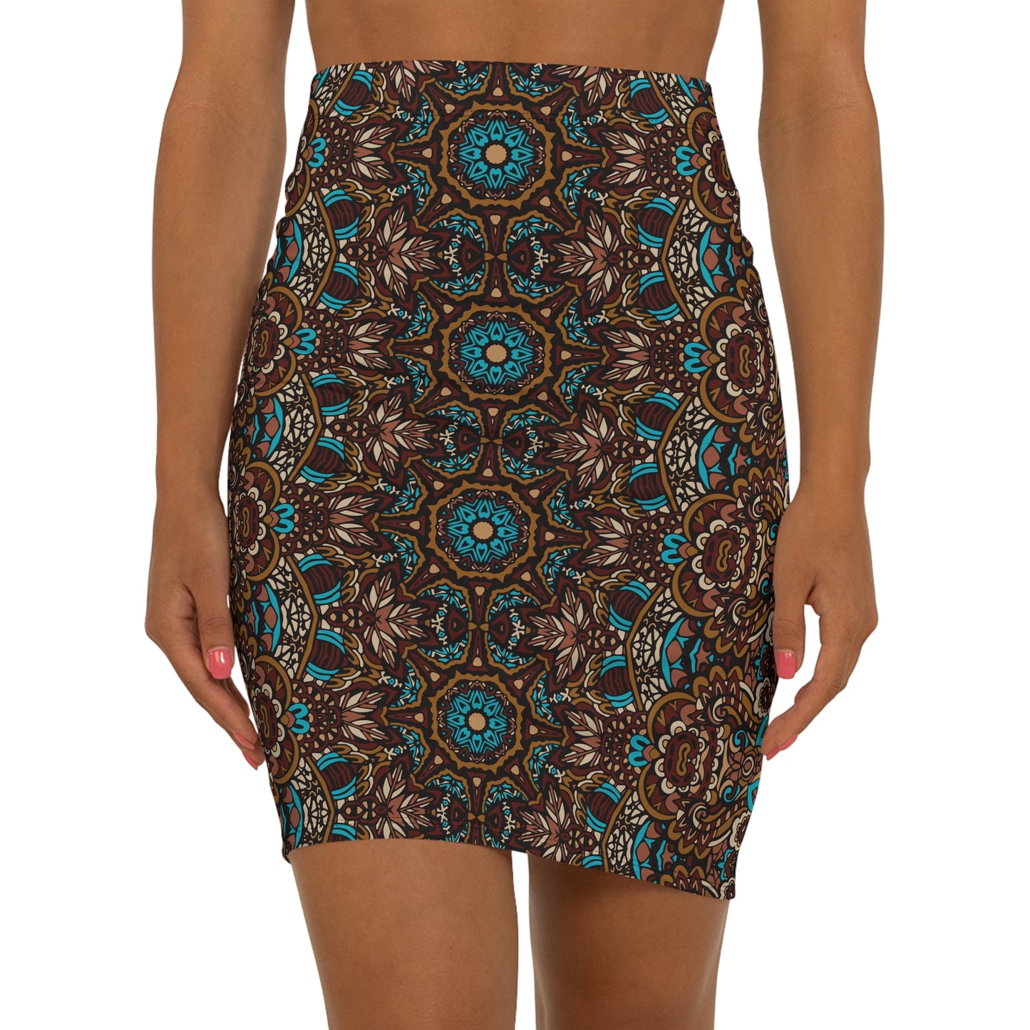 Ethnic Print Pattern | Women's Mid-Waist Pencil Skirt (AOP)