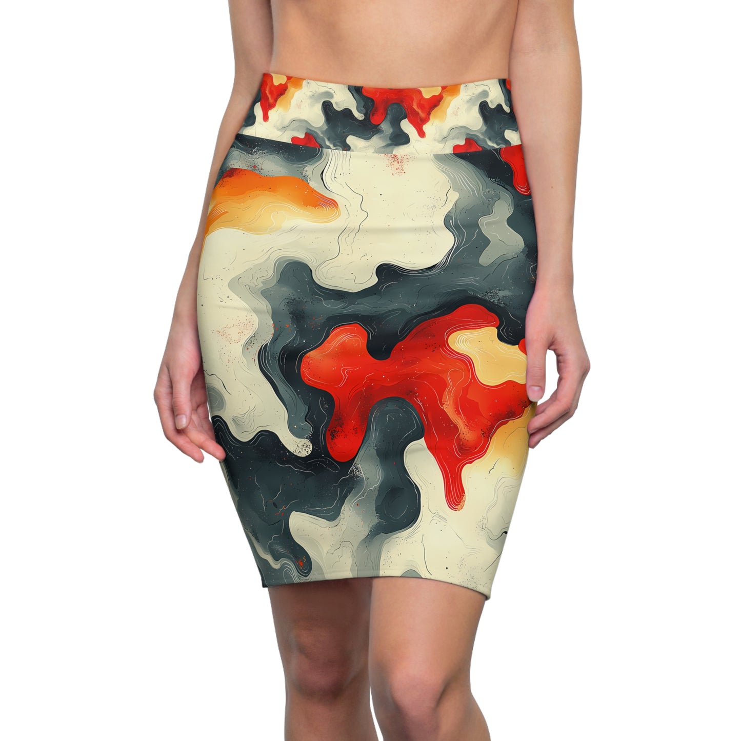 Unique Abstract Pattern | Women's Pencil Skirt (AOP)