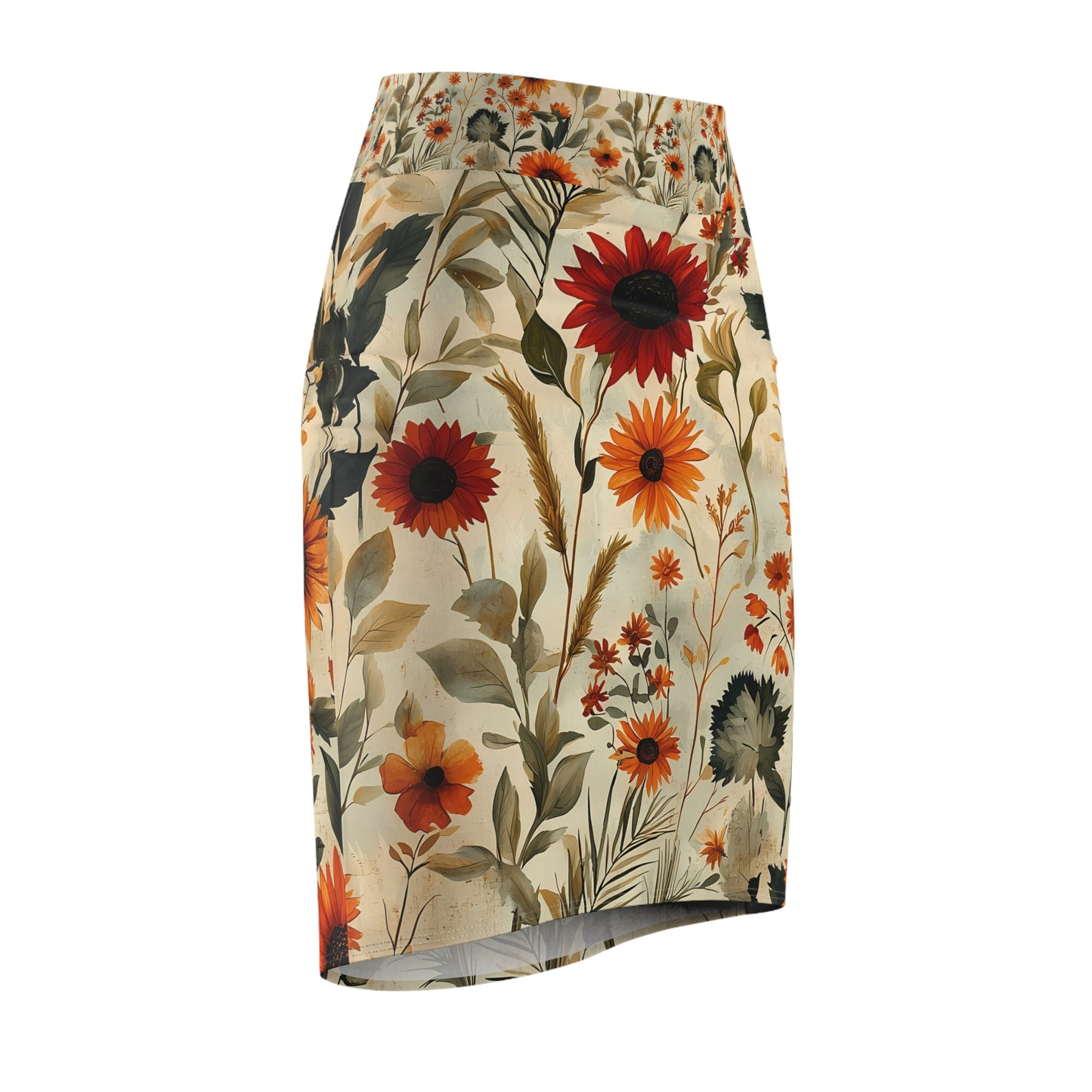 Wild & Free: Nature's Boho Women's Pencil Skirt (AOP)