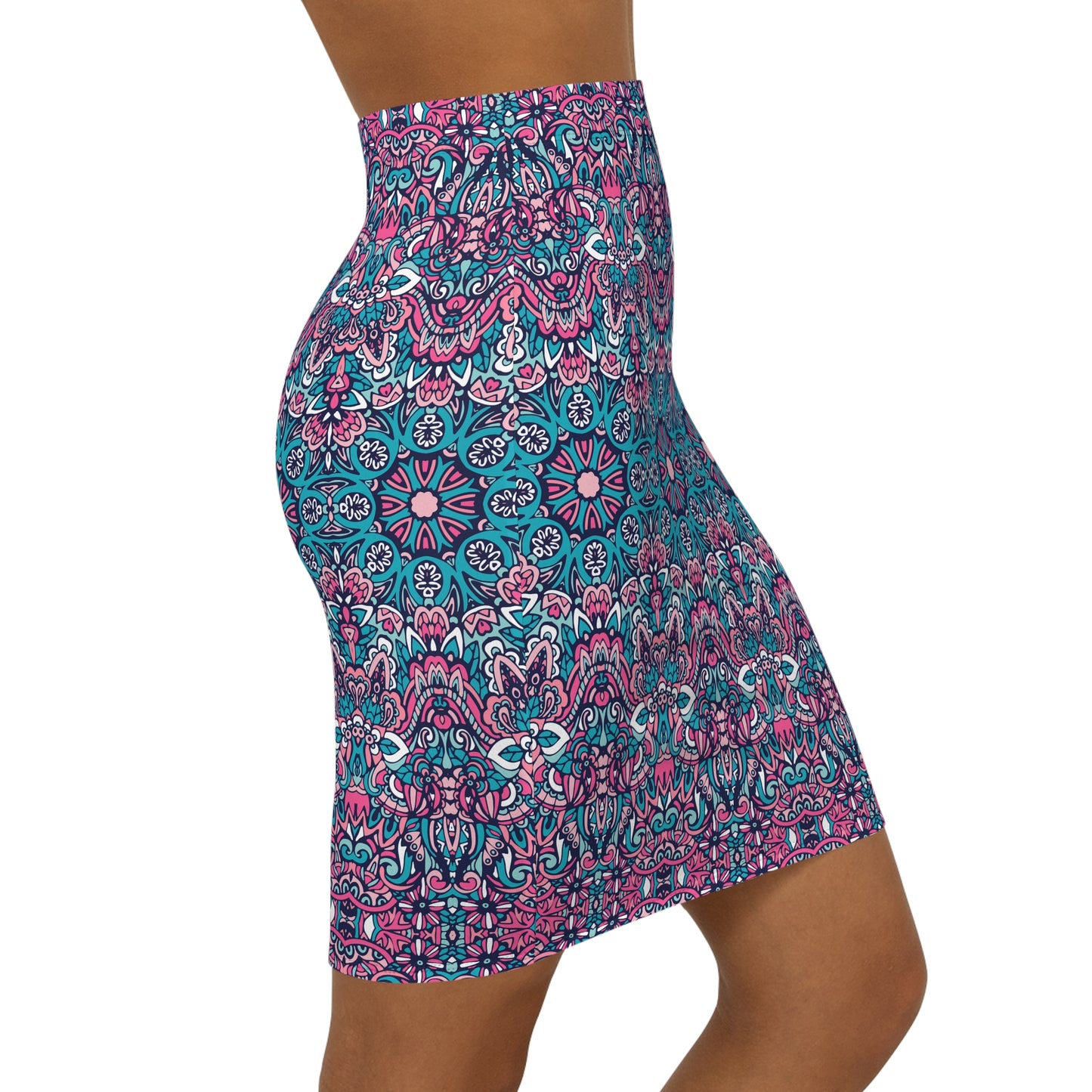 Ethnic Print Pattern | Women's Mid-Waist Pencil Skirt (AOP)