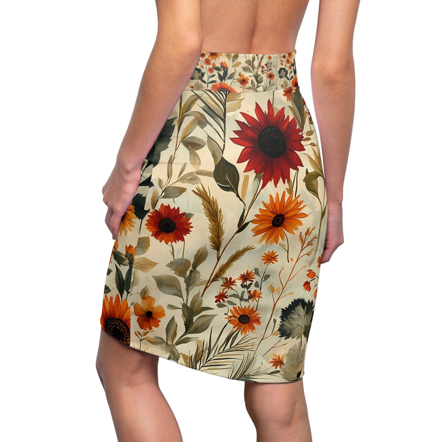 Wild & Free: Nature's Boho Women's Pencil Skirt (AOP)