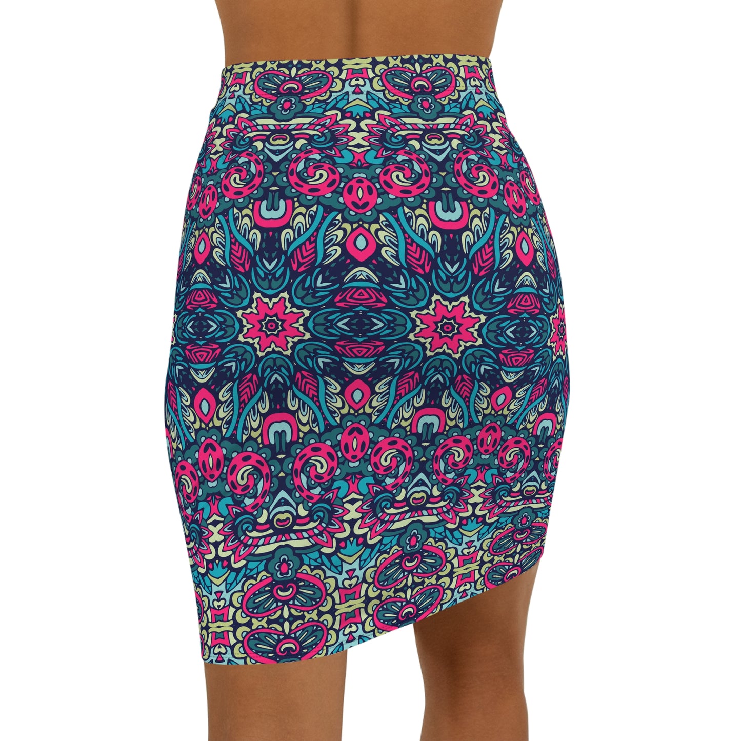 Ethnic Print Pattern | Women's Mid-Waist Pencil Skirt (AOP)