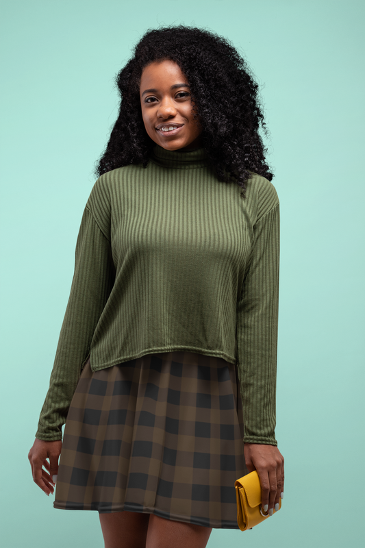 Plaid Print | Women's Skater Skirt (AOP)