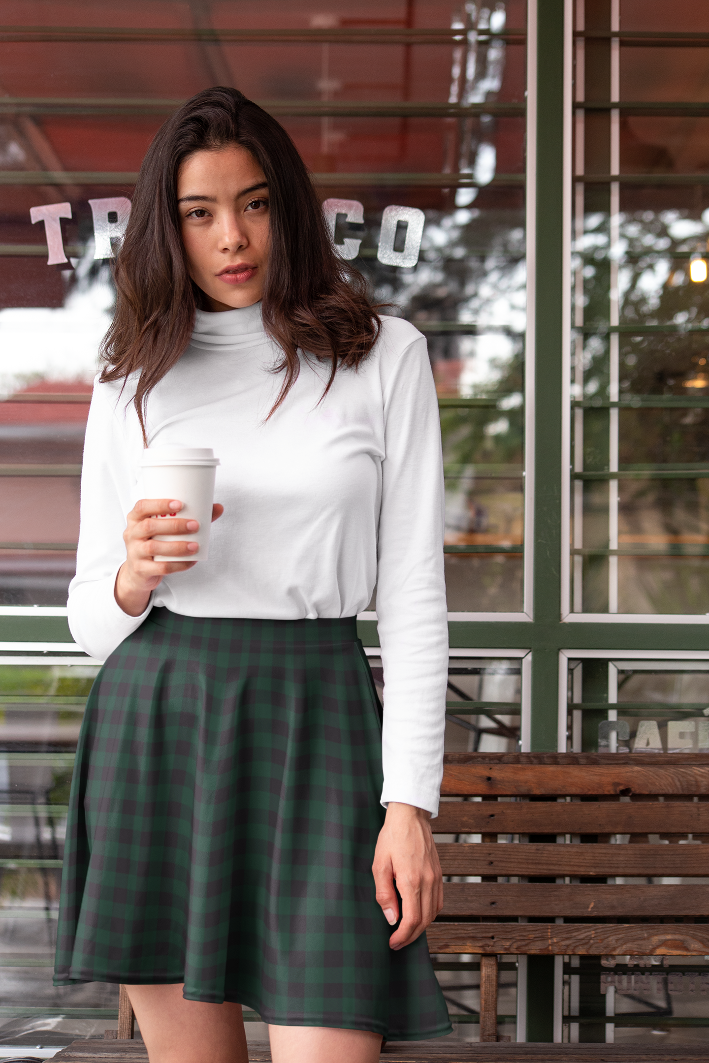 Plaid Print | Women's Skater Skirt (AOP)