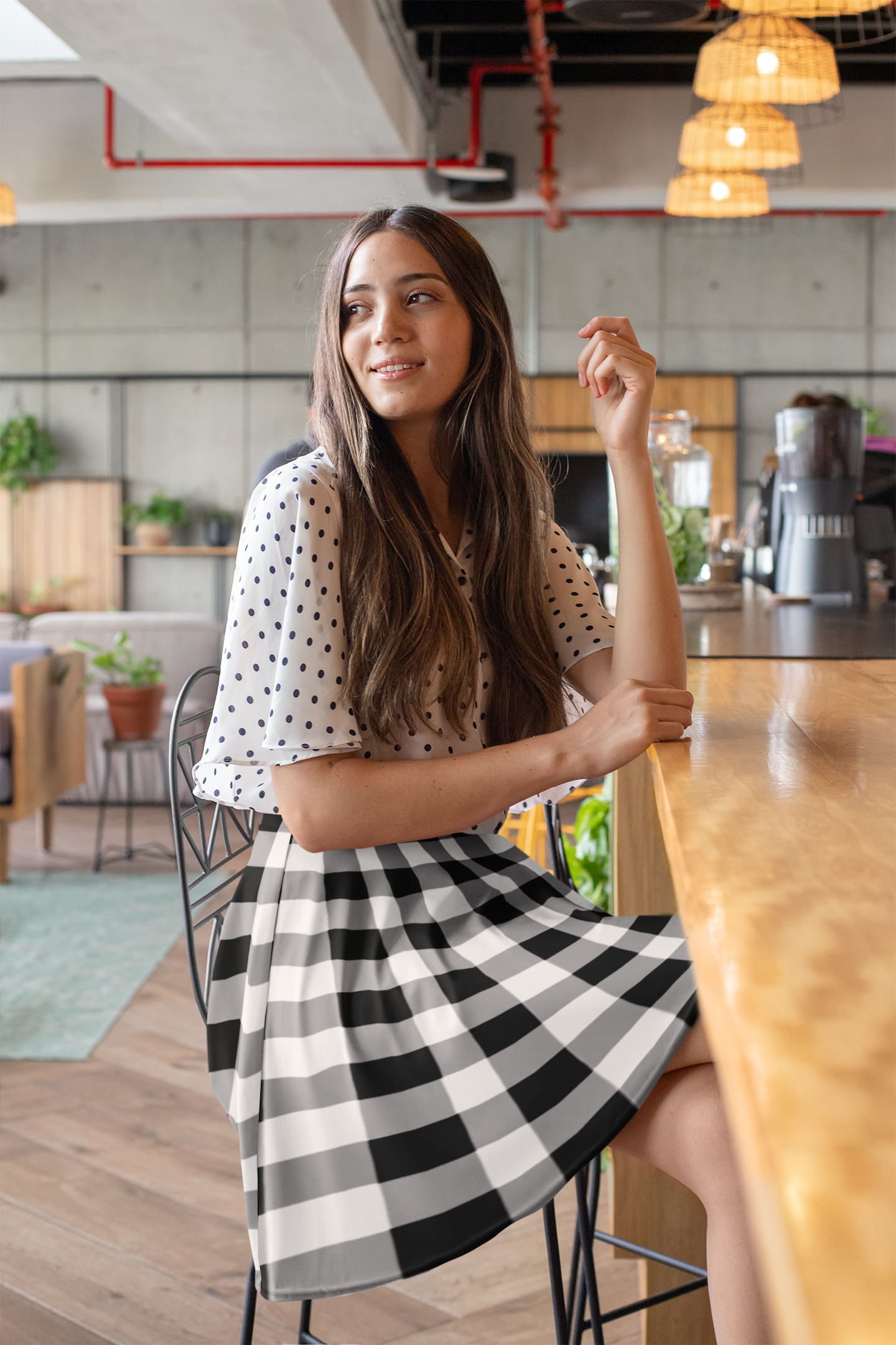 Plaid Print | Women's Skater Skirt (AOP)