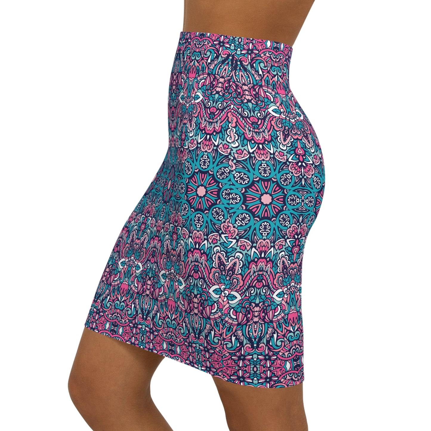 Ethnic Print Pattern | Women's Mid-Waist Pencil Skirt (AOP)