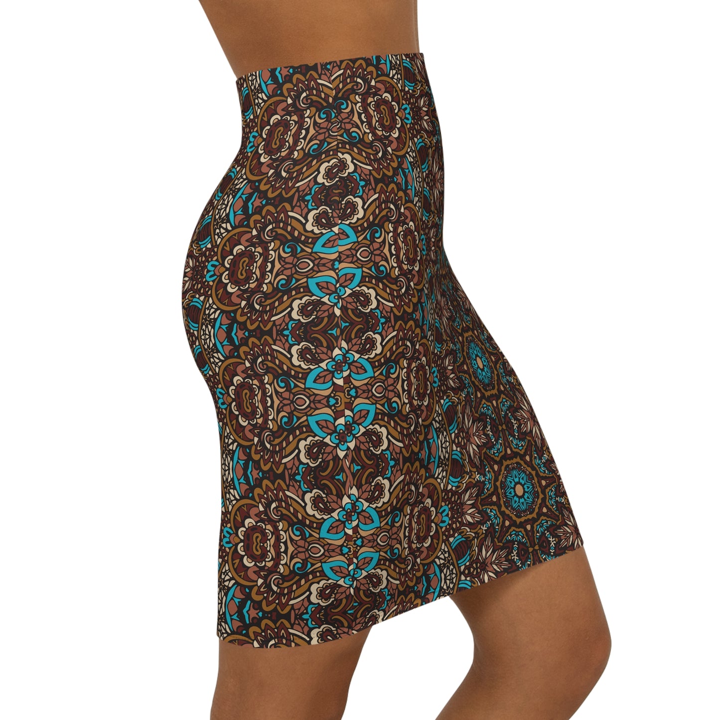 Ethnic Print Pattern | Women's Mid-Waist Pencil Skirt (AOP)