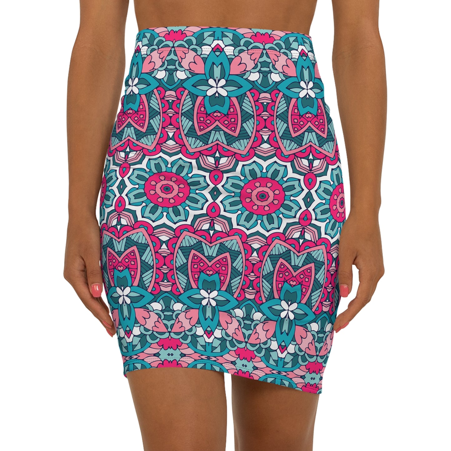 Ethnic Print Pattern | Women's Mid-Waist Pencil Skirt (AOP)