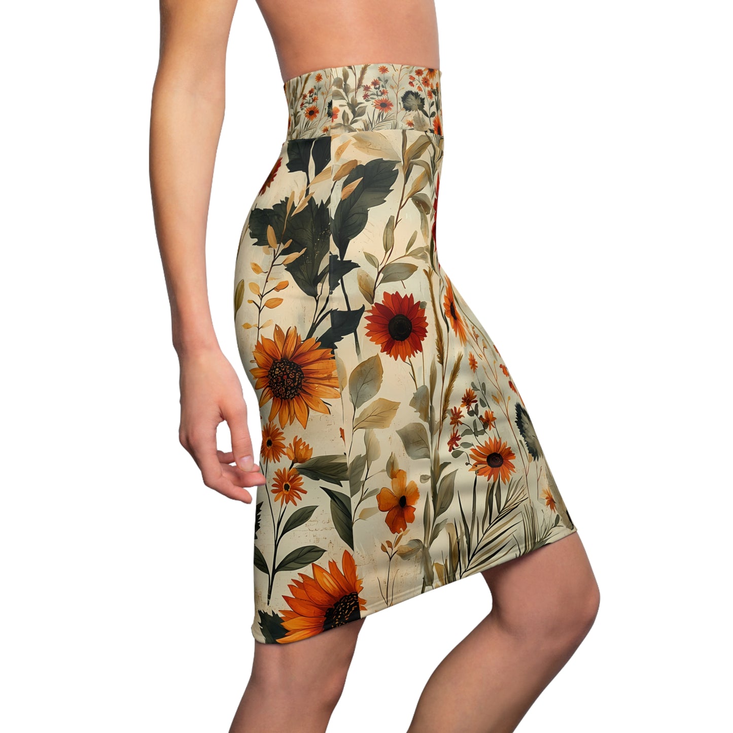 Wild & Free: Nature's Boho Women's Pencil Skirt (AOP)